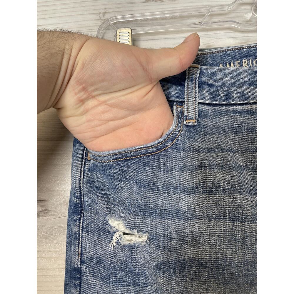 American Eagle Jeans Womens 8 Skinny‎ Distressed Stretch Mid Rise - Picture 3 of 12